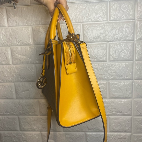 Michael Kors Bags Michael Kors Hope Messenger Bag Brown And Yellow